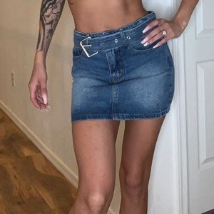 Never worn Denim Fashion Nova mini skirt